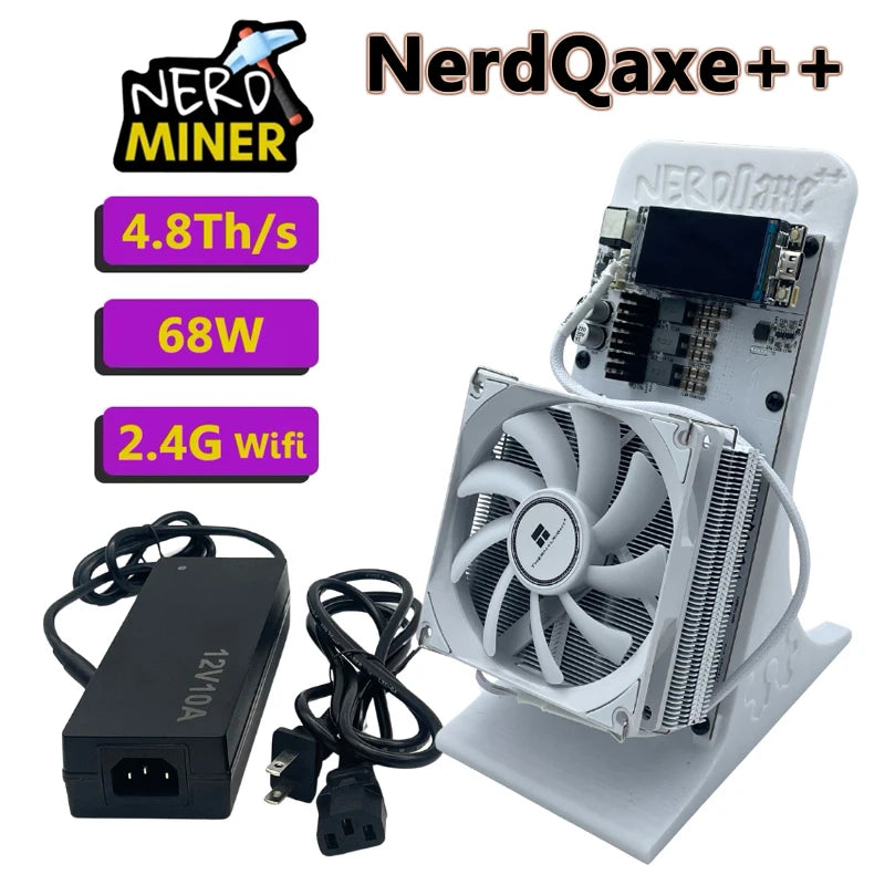 Bitcoins Miner Bitaxe NerdQaxe++ 4.8TH/s ASIC Miner Crypto Miner - Solo Miner for BTC 2.4Gwifi Open-Source Silent Home Mining