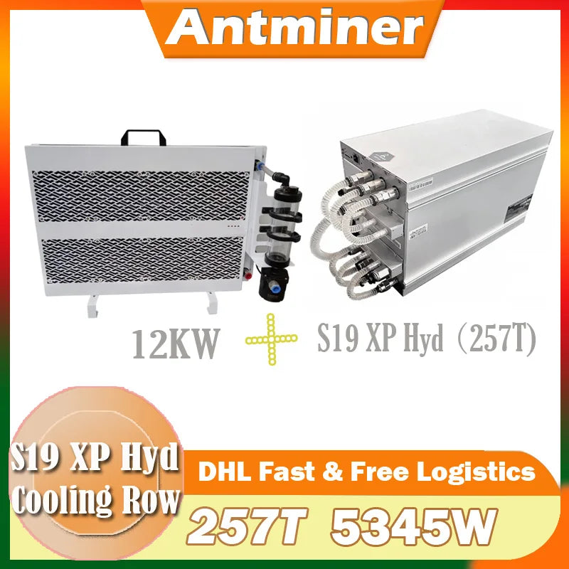 Antminer S19XP Hyd 257T 5345W Water Cooling  Miner Supporting Water Cooling Row 12KW Machine In Stock, Free Shipping