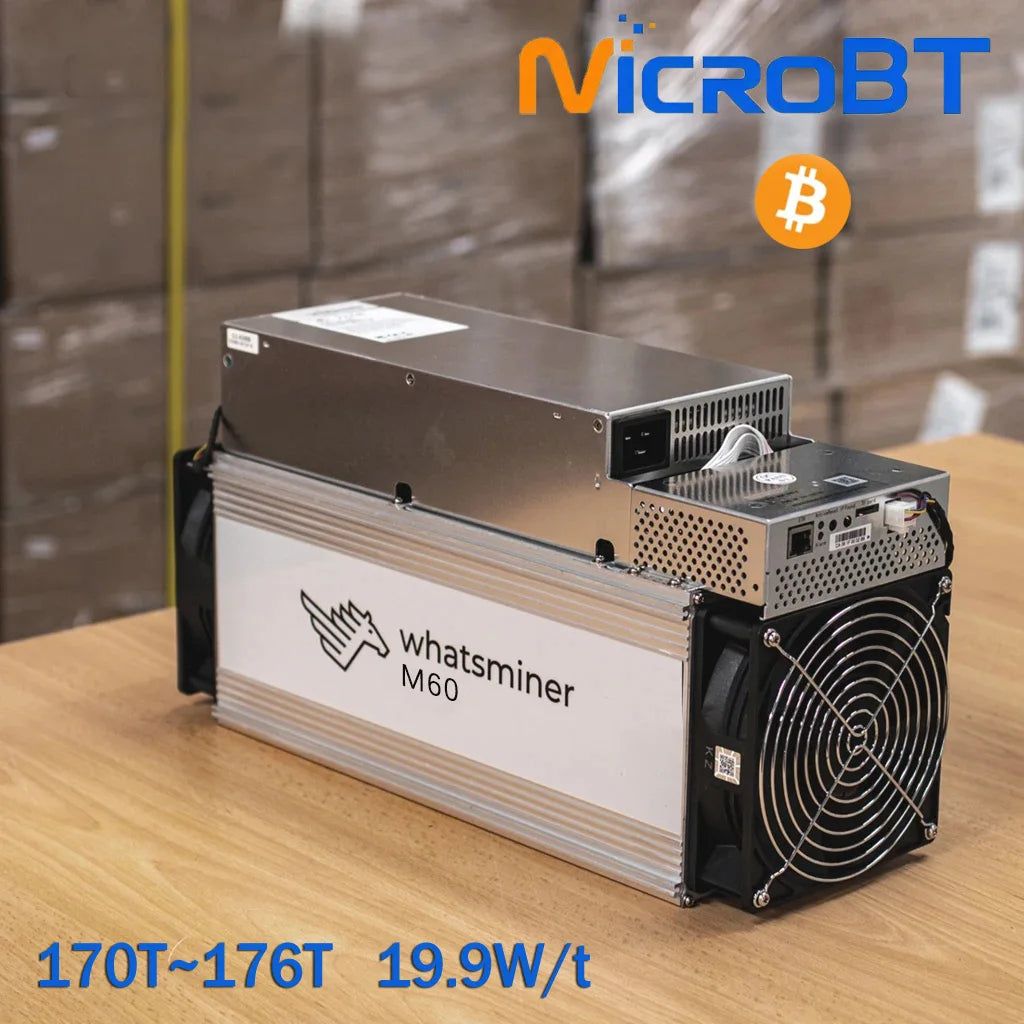 Brand New MicroBT Whatsminer M60 19.9W/T 170T 172T 174T 176T BTC Miner Bitcoin Coin Asic Miner Crypto Mining Machines