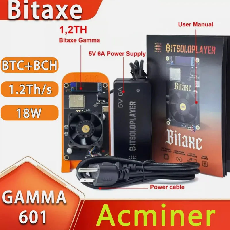 Bitcoins miner Bitaxe Gamma 601 cryptos miner 1.2TH/S asics kayano Asic crypto mining machine solo miner BTC Miners home use