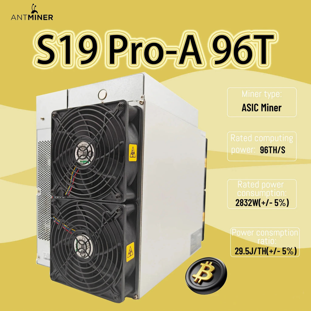 New Bitmain Antminer S19 Pro-A 96Th/s 2832W Bitcoin Miner S19Pro A 96Th/s BTC Mining Machine Asic Miner