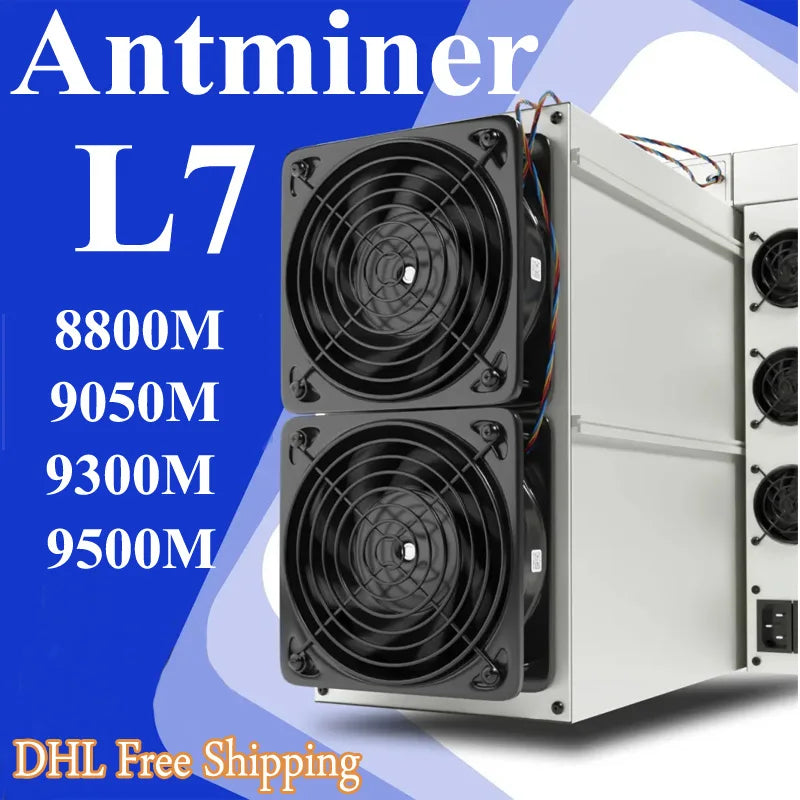 In Stock Antminer L7 9500M Miner 8800M/9050M/9300M 3425W Mining New Crypto Machine, Free Delivery