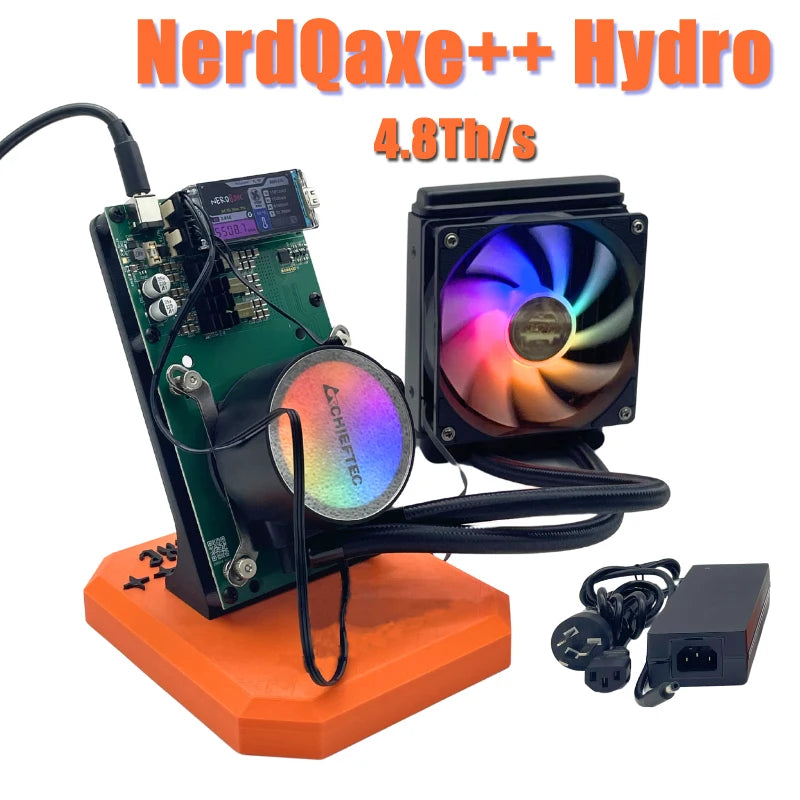 100% Original NerdQaxe++ Hydro Bitcoin Miner 4.8TH/s 78W NerdQAxe++ HYD Water Cooling Prevent Overheating BTC Mining Bitaxe