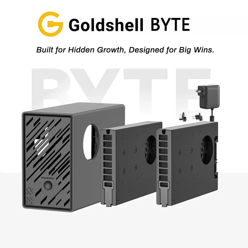in Stock Goldshell BYTE (Aleo & Doge Dual-Algorithm) DG CARD 80Mh/s AE CARD 5.5Mh/s Aleo & Doge 140W Mining Machine