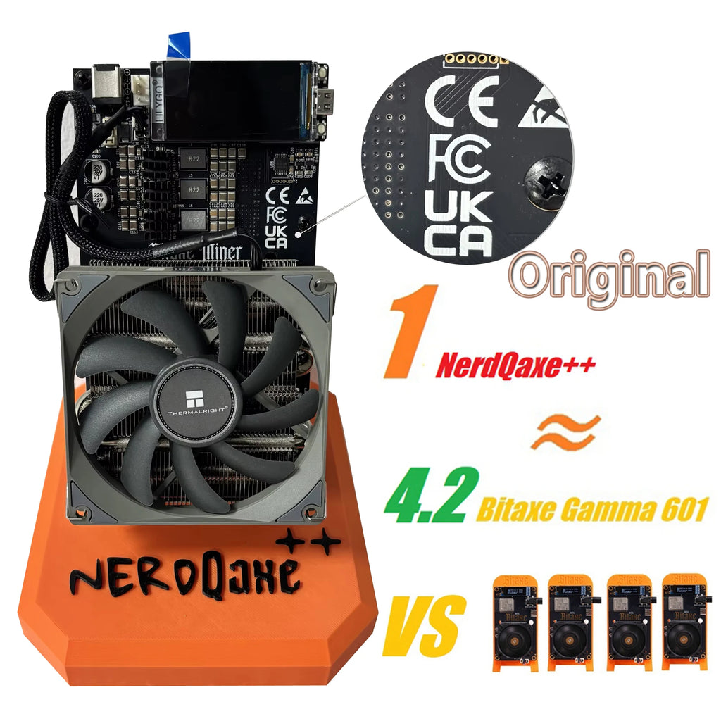 CE/FCC/UK/CA Certification 100% Original NerdQaxe++ 4.8T 75w Bitcoin Solo Miner Open-source Quad-chip Bitcoin Miner