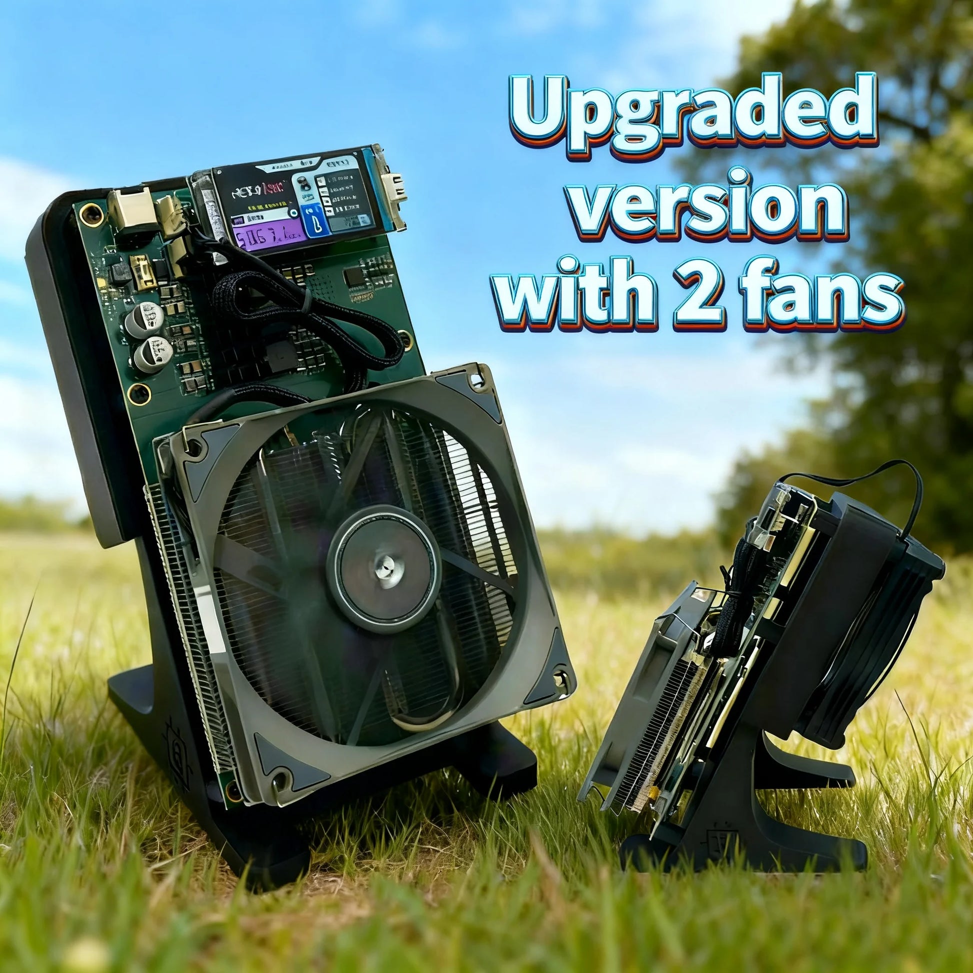 Upgraded version with 2 Fans,Bitaxe NerdQaxe++ 4.8TH/s 80W ASIC Miner BTC Miner Open-Source Home Bitcoin Miner