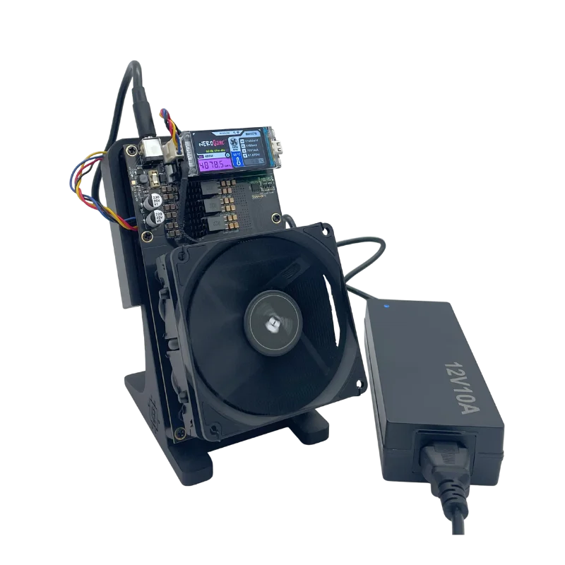 2025 New Bitaxe NerdQaxe++ BTC Solo Miner 4.8T-5TH/S 80W 4XBM1370 ASIC Chip Open Source Bitcoin Crypto Miner Silent Miner