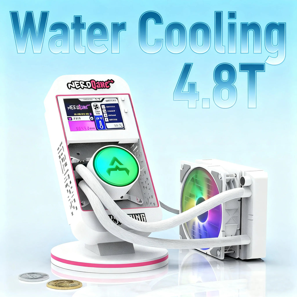 2025 New Bitaxe NerdQaxe++Water Cooling 4.8th/s Computing Power Bitcoin Miner White