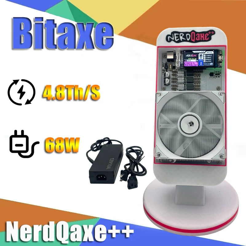 Bitcoins Miner NerdQaxe++ 4.8TH/s ASIC Miner Crypto Miner - Solo Miner for BTC 2.4Gwifi Open-Source Silent Home Mining