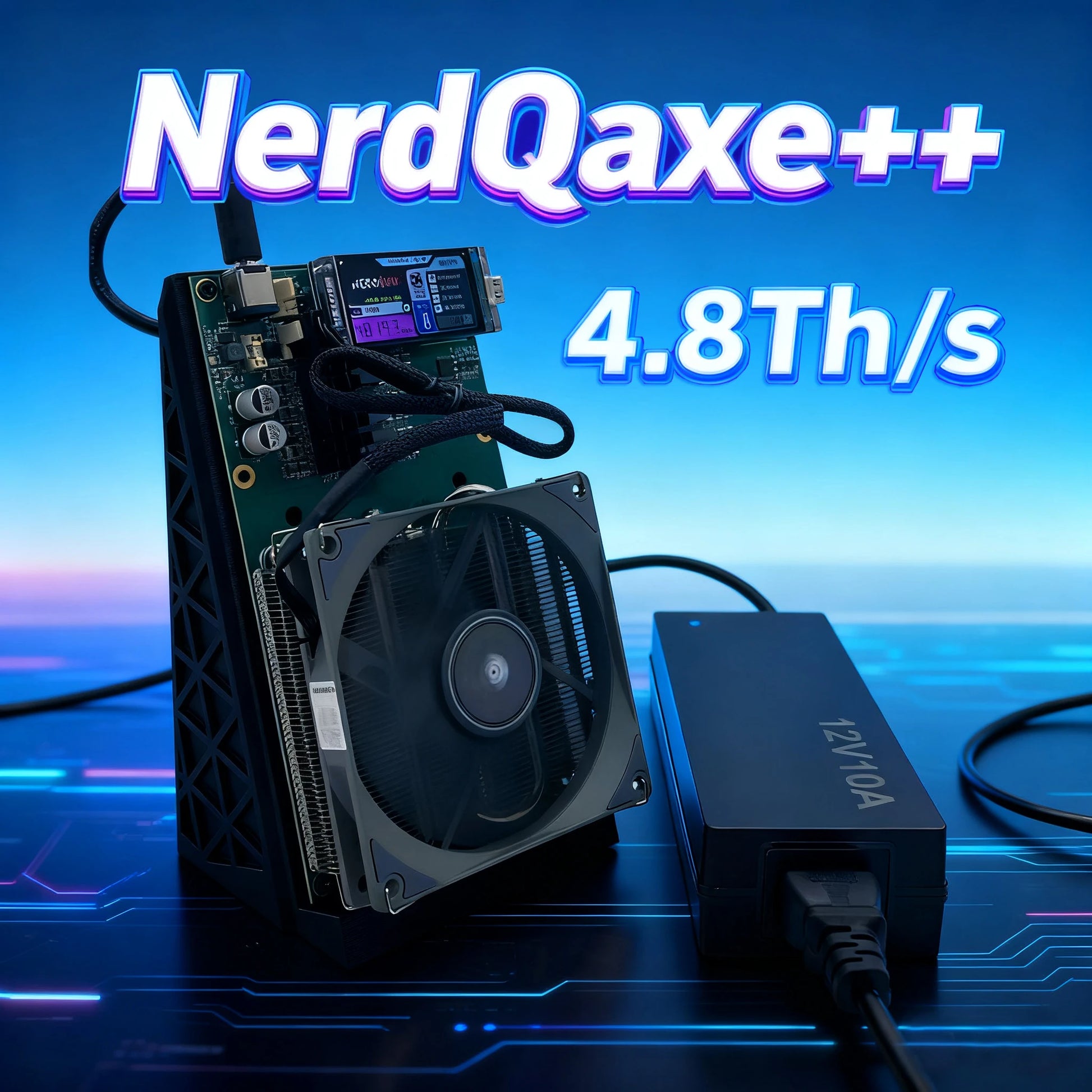 Latest Design The Brand New NerdQaxe++ 4.8TH/s Mining Machine for Bitcoin Miner Bitaxe Miner Power Adapter Crypto Miner