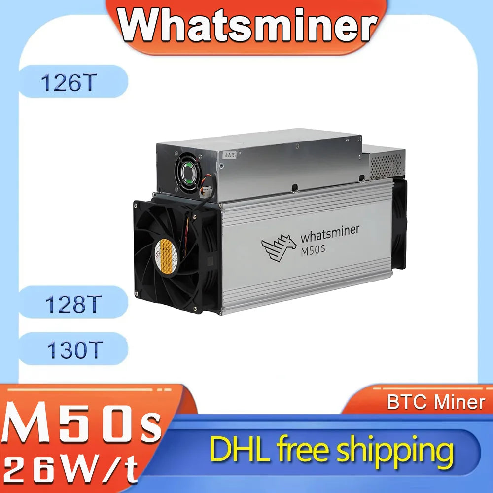 New Whatsminer M50S 126T 128T 130T Bitcoin Miner Whatsminer BTC Miner Crypto Bitcoin Mining MicroBT M50S Than Avalon A1346