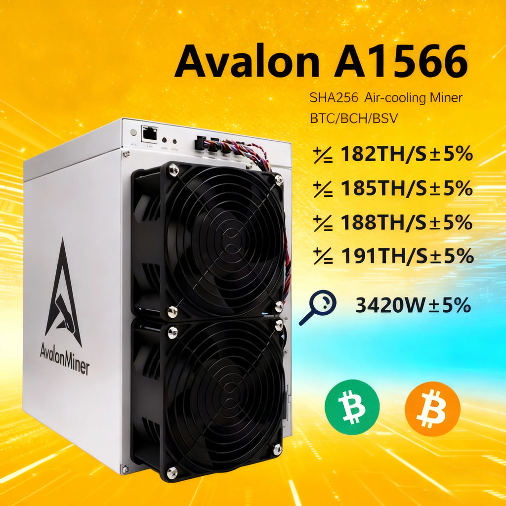 Avalon A1566 182T-191TH/s 3420W Bitcoin Miner SHA-256 Avalon BTC Mining Crypto Bitcoin Mining Avalon BTC Miner Than Antminer S21