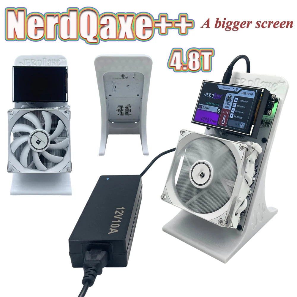 2025 New Bitaxe NerdQaxe++ 4.8Th/s A Larger Screen Bitcoin Miner Low power Consumption Silent Home Solo BTC Miner