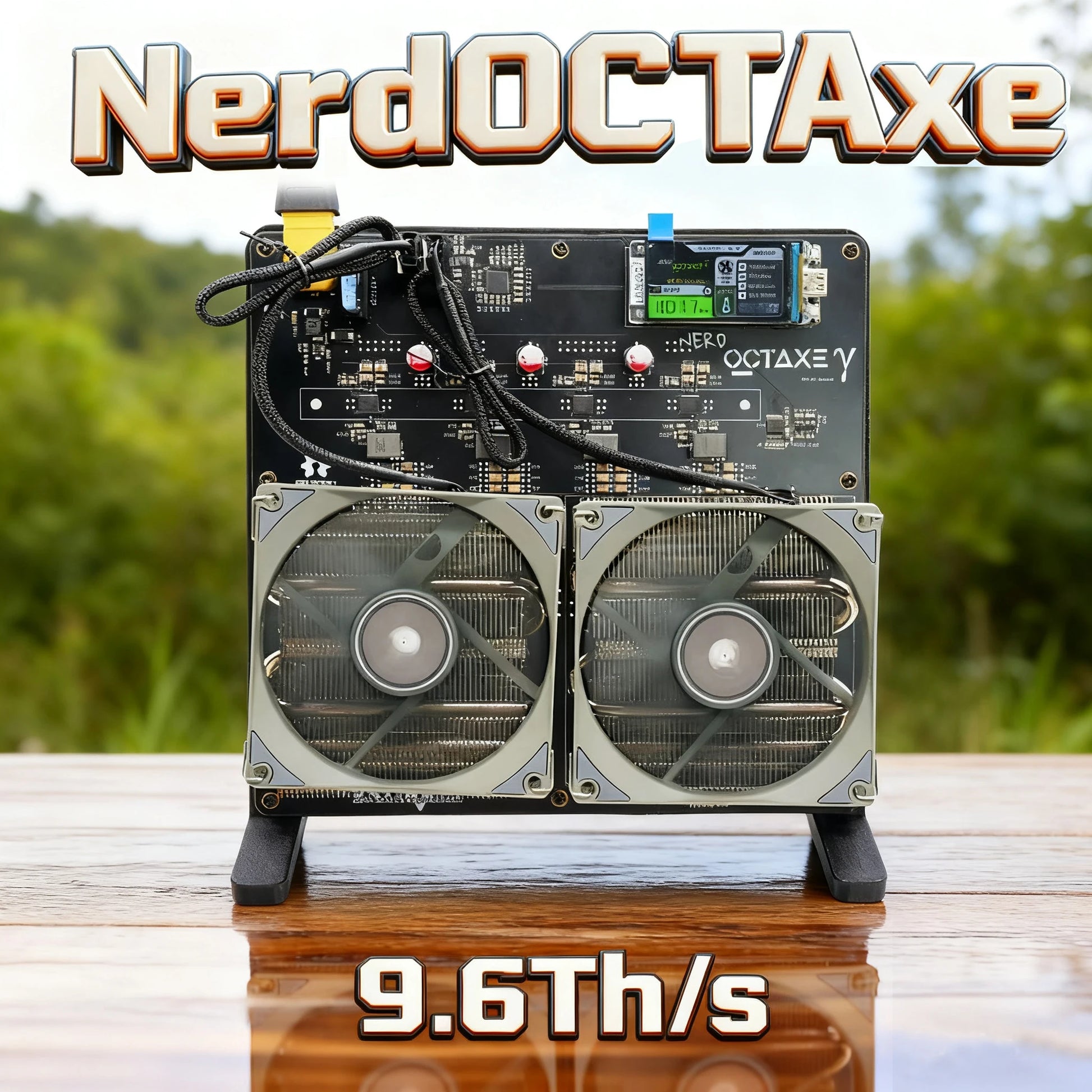 The Newest Bitaxe NerdOCTAxe Dual Fans Air Cooling 9.6Th/s 160W Miner Home Mini Bitcoin BCH Asic Mining Machine with PSU