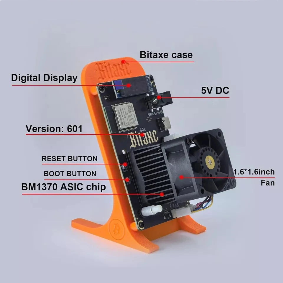 Bitaxe Gamma 601 Bitcoins Miner BM1370 Asic Chip 1.2TH/s Solo Miner 18W/TH Energy Efficiency 2.4G WiFi Home Use BTC Miner