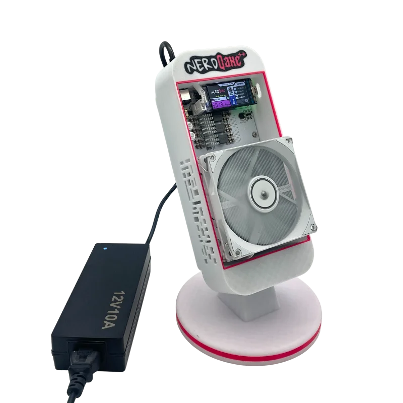 Bitaxe NerdQaxe++ BTC Solo Miner 4.8T-5TH/S 80W 4XBM1370 ASIC Chip Open Source Bitcoin Crypto Miner Silent Miner