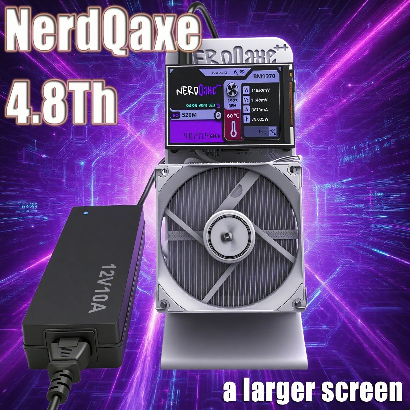 Original Brand New Bitaxe NerdQaxe++ 4.8Th/s A Larger Screen Bitcoin Miner Low Power Consumption Silent Home Solo BTC Miner
