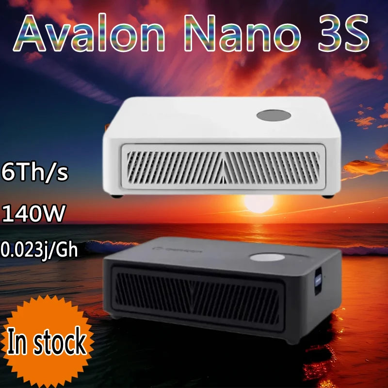 New Canaan Avalon Nano 3S 6Th/s 140W BTC Miner Cheep Bitcoin Miner Home Office Heater with PSU for Home Use