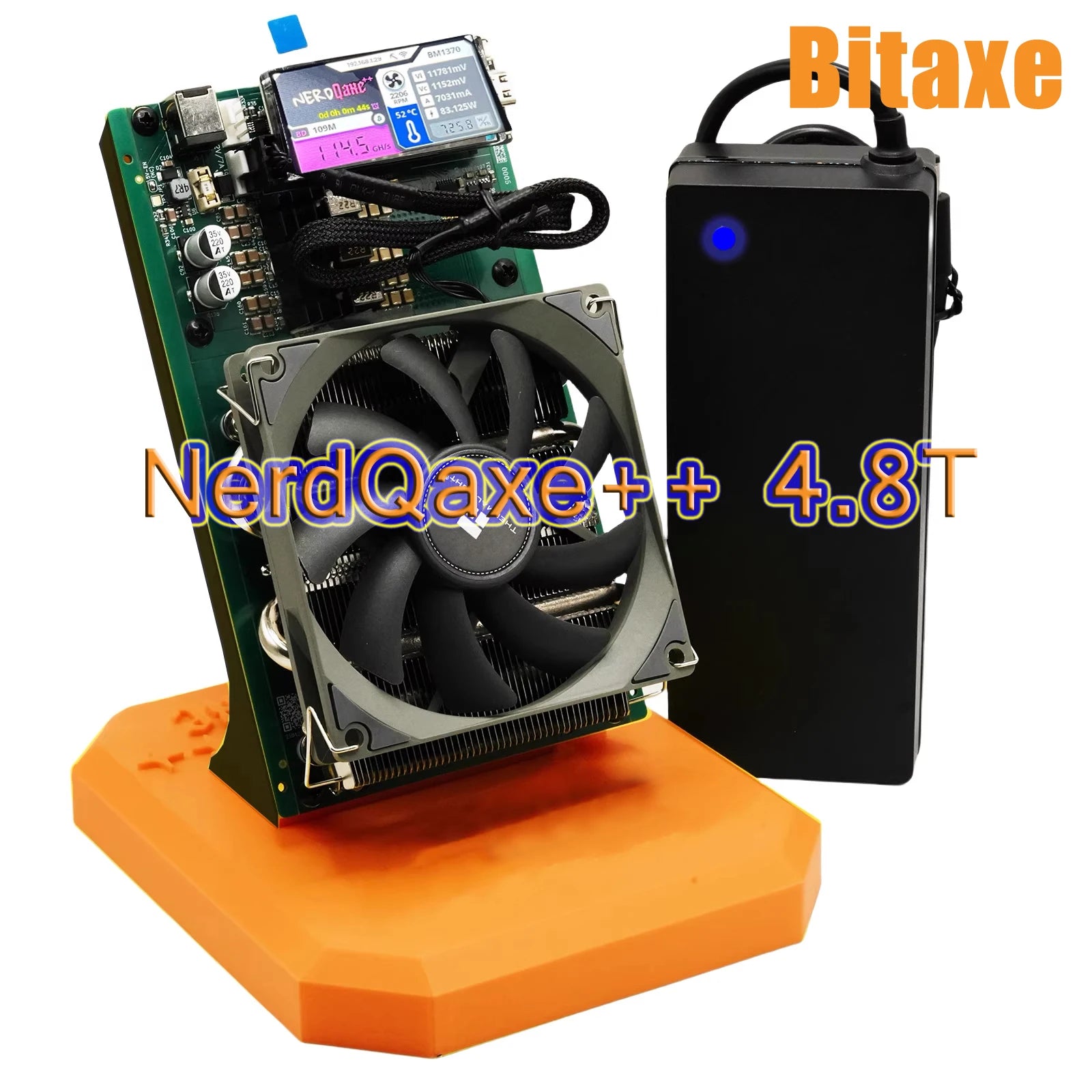 Bitaxe NerdQaxe++ 4.8TH/s Bitcoins Miner 4 Pieces BM1370 Asic Chip Solo BTC 68W 2.4G WiFi Open-Source Mining Machine