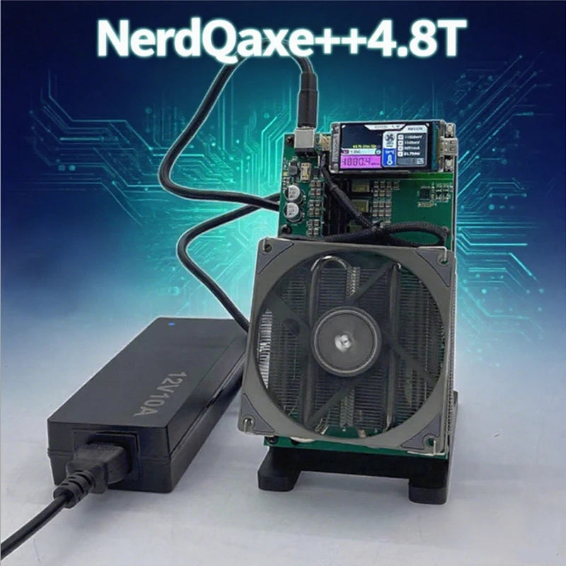 New Bitaxe NerdQaxe++ 4Pcs BM1370 ASIC Chip 4.8TH/s Home Solo Mining BTC Lotto Miner