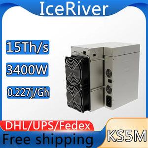 New KAS miner KS5M 15T 3400W from IceRiver,KAS Coin Mining Asic Fastest ROI Kaspa Miner free shipping