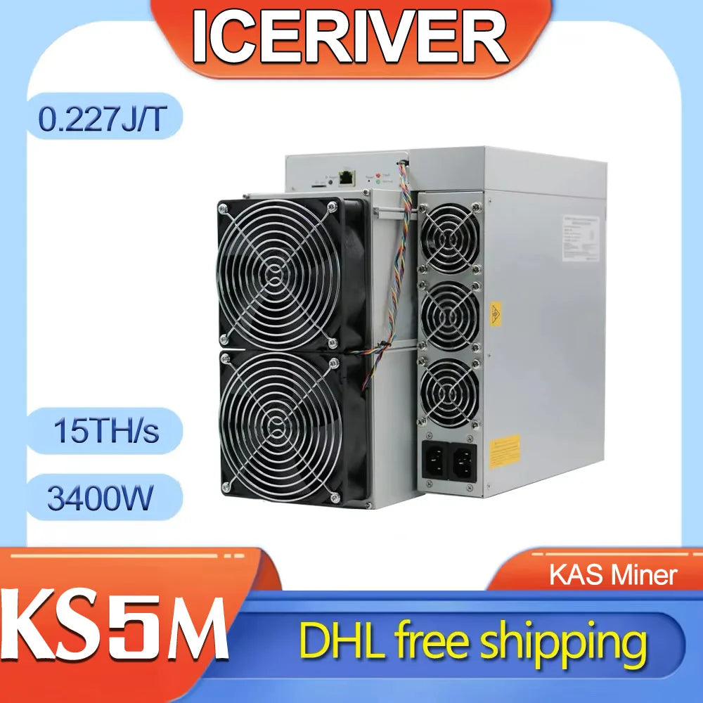 New ICERIVER KAS KS5M 15TH/s 3400W Crypto KAS Miner ASIC Miner Iceriver KAS KS5M Kaspa Mining Machine Kaspa Miner Than KAS KS5L