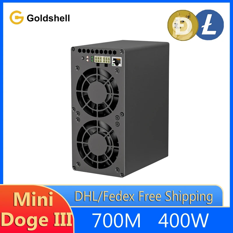 Goldshell MINI DOGE III (Wifi) Doge Coin Litcoin Mining Asic Miner Crypto Hardware Quiet Home Mining MINI DOGE3 Plus