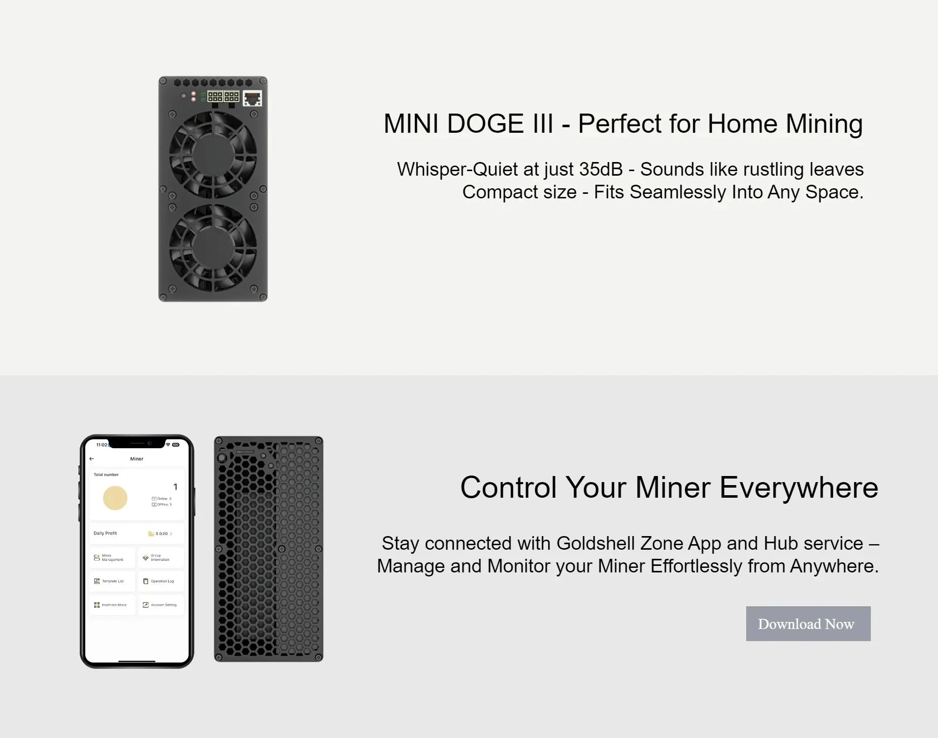 Goldshell MINI DOGE III (Wifi) Doge Coin Litcoin Mining Asic Miner Crypto Hardware Quiet Home Mining MINI DOGE3 Plus