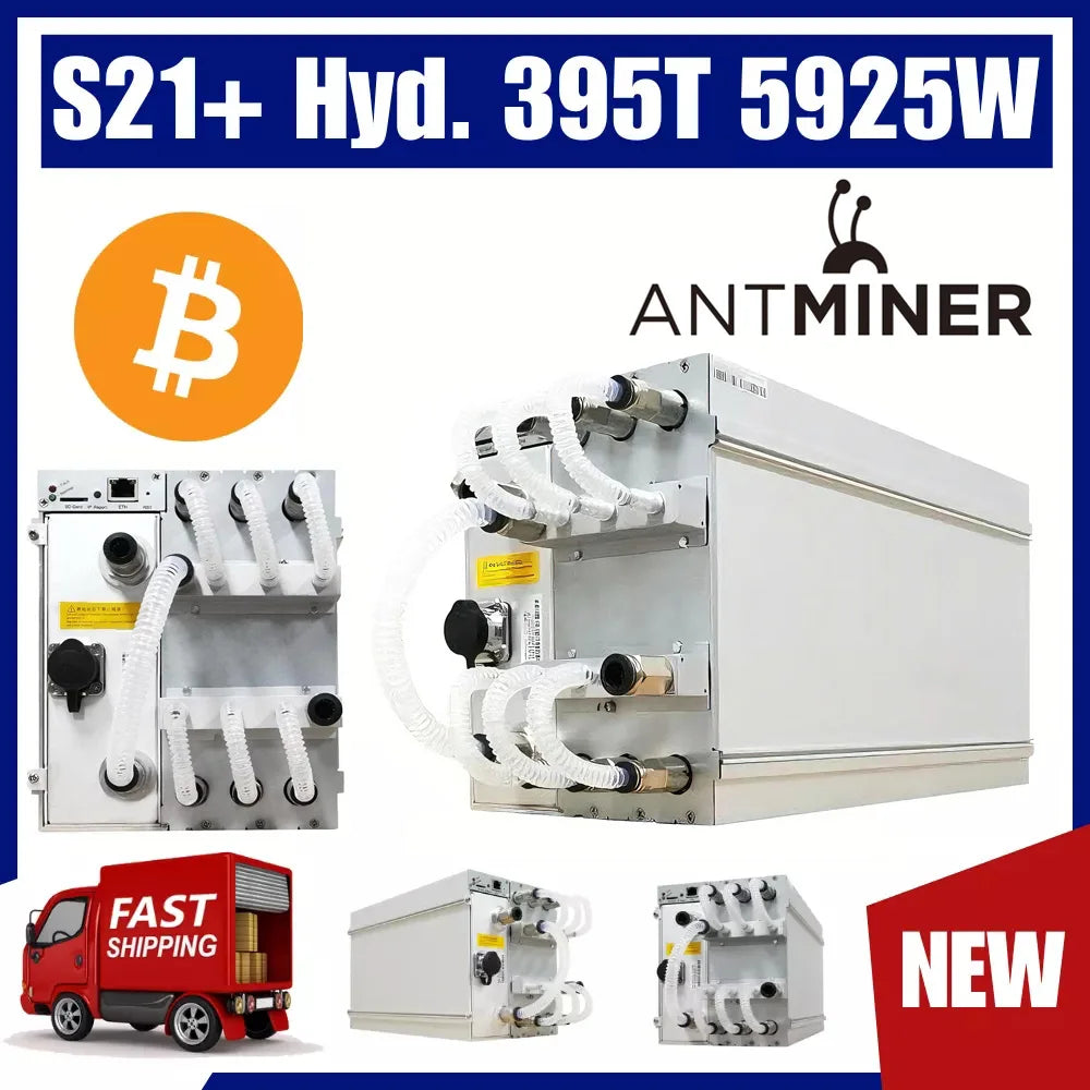 New Bitmain Antminer S21+ Hyd. 395T 5925W 3 Phase Input 380~415V Antminer S21+ Hydro