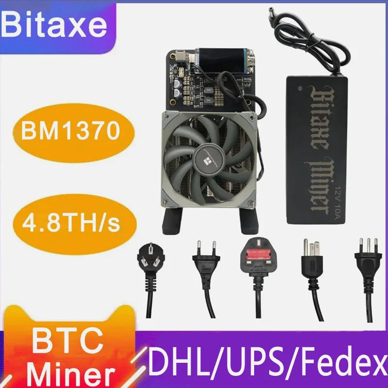 Bitaxe NerdQaxe++ 4.8TH/s Bitcoins Miner 4 Pieces BM1370 Asic Chip Solo BTC 80W 2.4G WiFi Open-Source Mining Machine Home Use