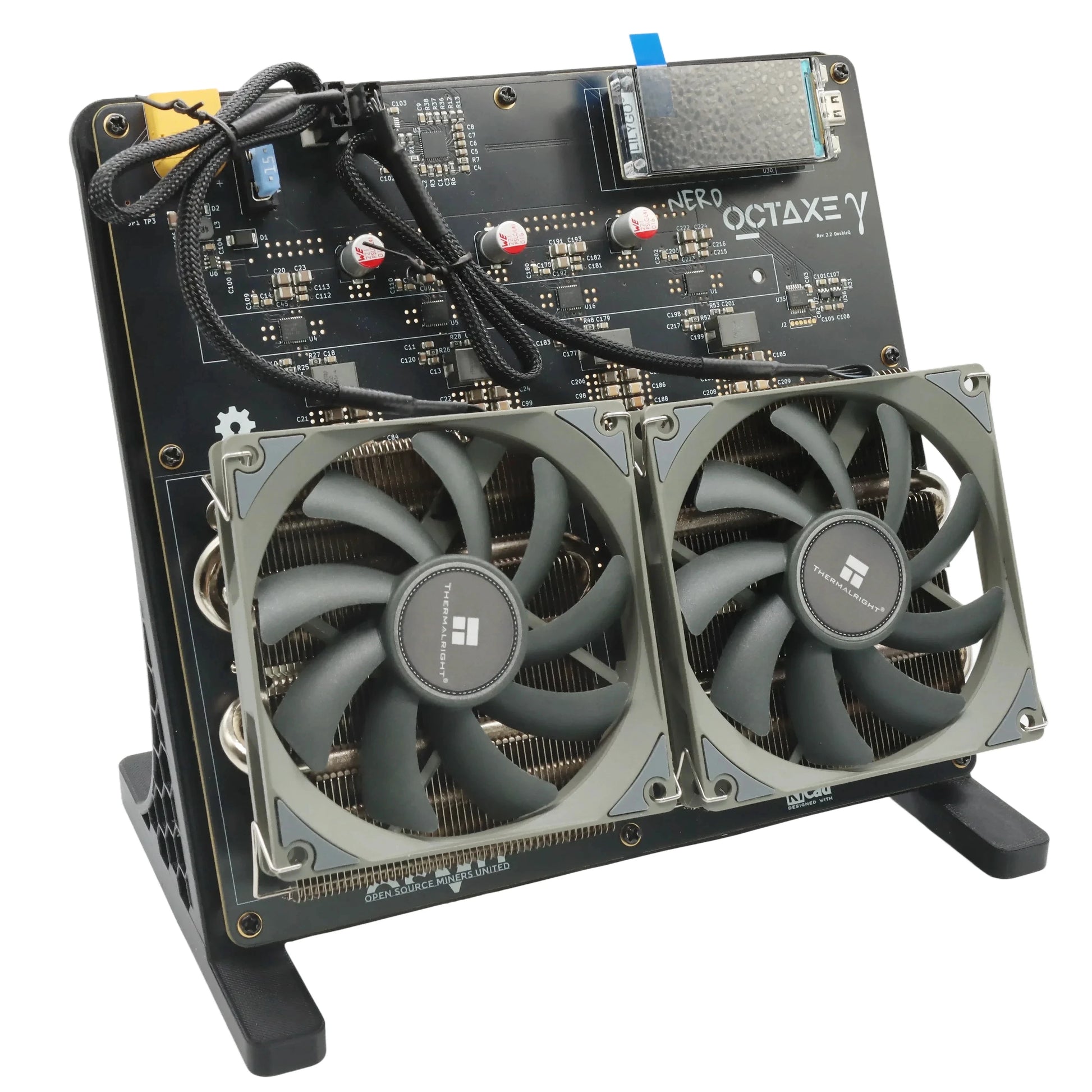 The Newest Bitaxe NerdOCTAxe Dual Fans Air Cooling 9.6Th/s 160W Miner Home Mini Bitcoin BCH Asic Mining Machine with PSU