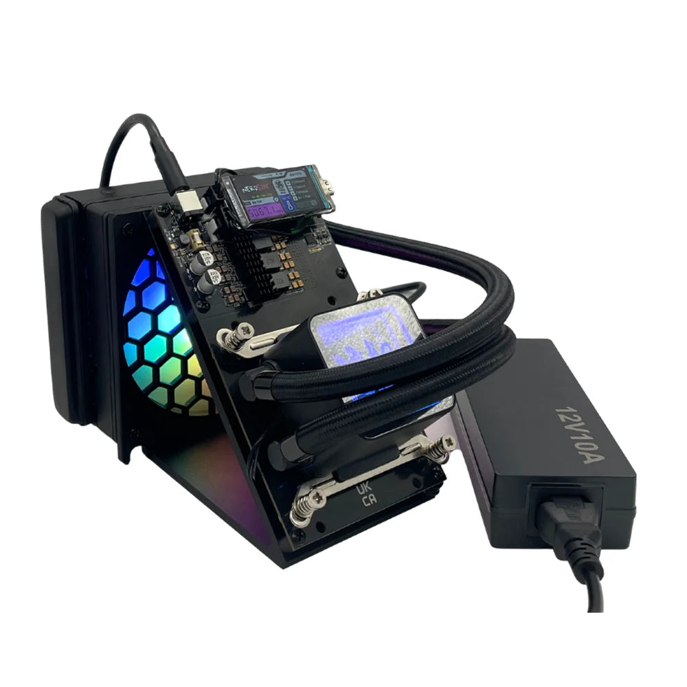 Latest Triangular Bracket Water Cooling Bitaxe NerdQaxe++ 4.8TH/s Asic Bitcoins Miner Solo BTC 2.4G WiFi BTC 80W Mining Machine