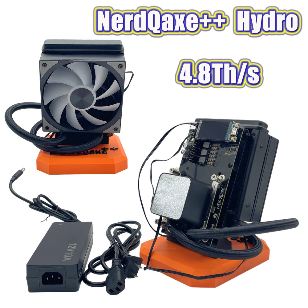 Hydro Cooling Bitaxe NerdQaxe++ ASIC Miner 4.8TH/s NerdQAxe+ + BTC Solo Miner With All kinds of Plug Water Cooling NerdQAxe