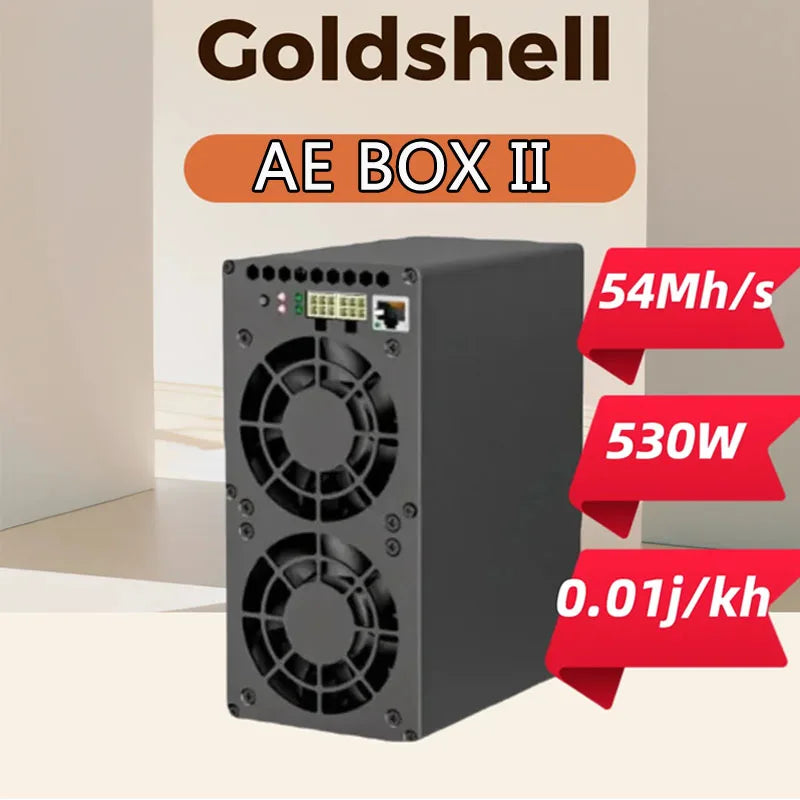 New Goldshell AE-BOX II 54Mh/s 530W Aleo Coin Miner Algorithm zkSNARK Home Mining Silent AE BOX 2 ALEO Asic Miner Free shipping