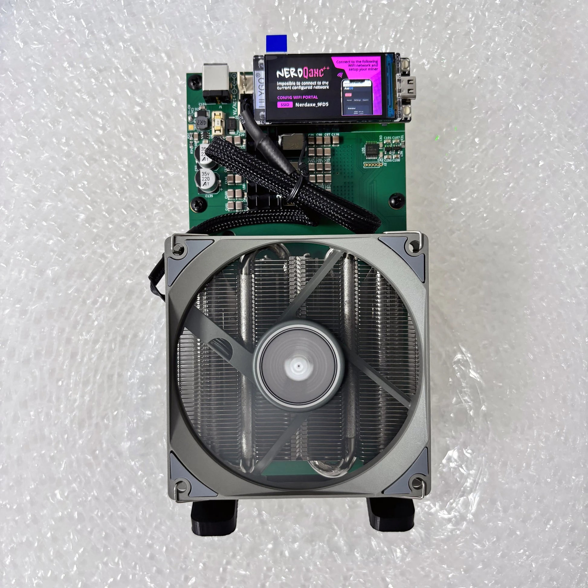 New-selling Bitcoin Miner BTC BCH BSV DGB NerdQaxe 4.8TH/s 75W Solo Miner BTC SHA-256 Mining Machine with 120W PSU Nerdqaxe++