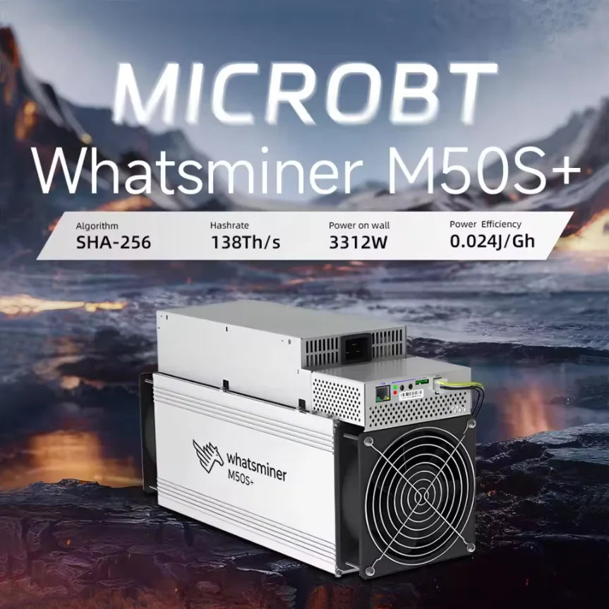100% Original Brand New MicroBT Whatsminer M50S+ Miner 138T 136T M50S Plus Crypto Miner BTC Asic Miner Mining Machines with PSU