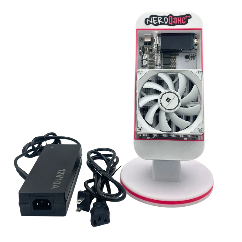 2025 New Bitaxe NerdQaxe++ BTC Solo Miner 4.8T-5TH/S 80W 4XBM1370 ASIC Chip Open Source Bitcoin Crypto Miner Silent Miner