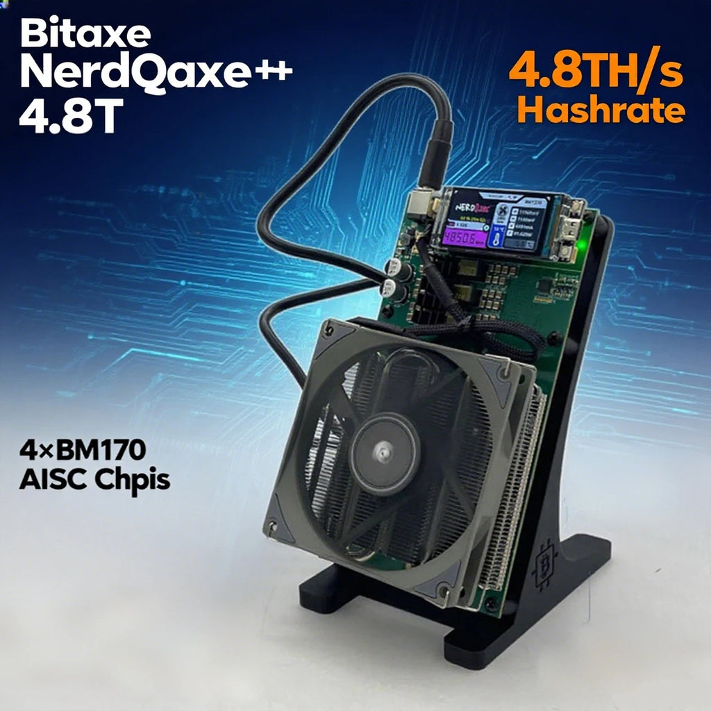 New Bitaxe NerdQaxe++ 4.8TH/s BM1370 Asic Chip 80W Big Screen Bitcoins Miner In stock