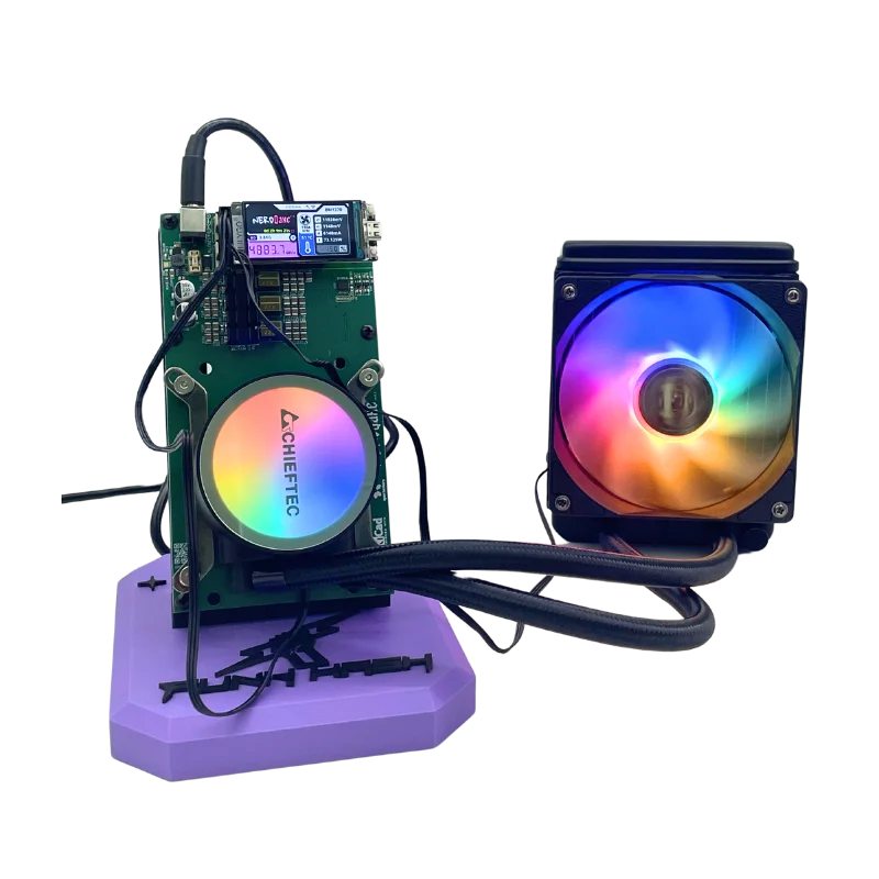 Bitaxe NerdQaxe++ Hydro Cooling ASIC Miner – 4.8TH/s NerdQAxe+ + Water Cooling With All kinds of Plug NerdQAxe