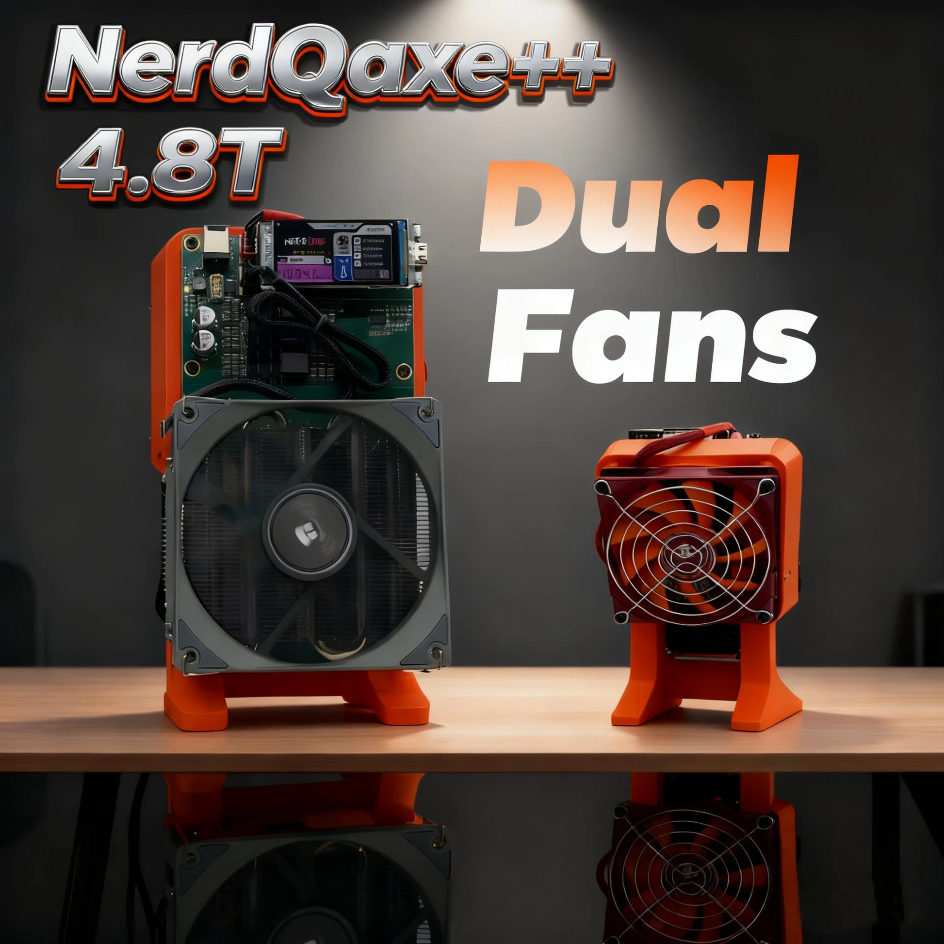 Dual Fans,New Bitaxe NerdQaxe++ 4.8TH/s 78w Bitcoins Miner 4 PCS BM1370 Asic Chip Solo BTC miner With PSU Btc Mining Machine