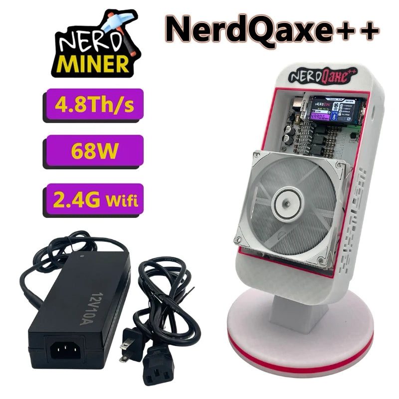 2025 Latest Bitaxe NerdQaxe++ 4.8Th/s Bitcoin Miner Low power Consumption Silent Home Solo BTC Miner