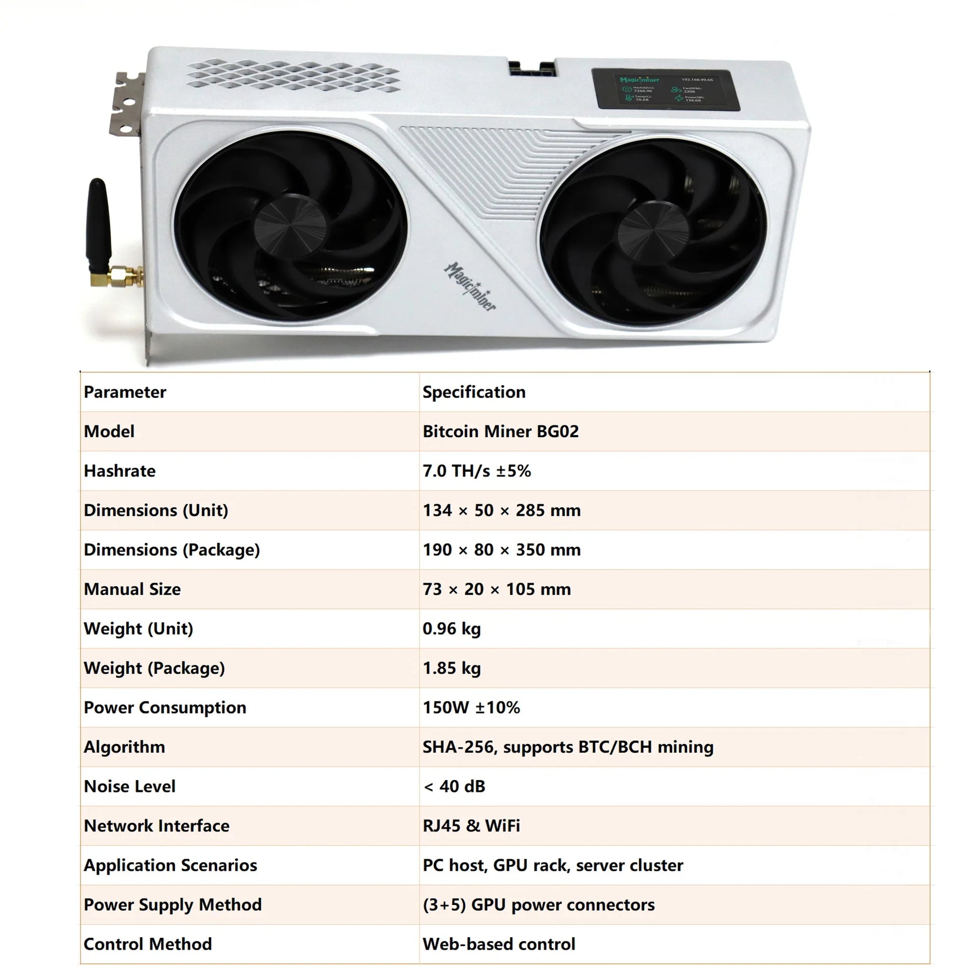 Fast Shipping New Majic Miner BG02 7TH/s Bitcoin Miners BTC BCH BSV, DGB Solo Asic BTC Miners SHA-256 Mining Machine 150W