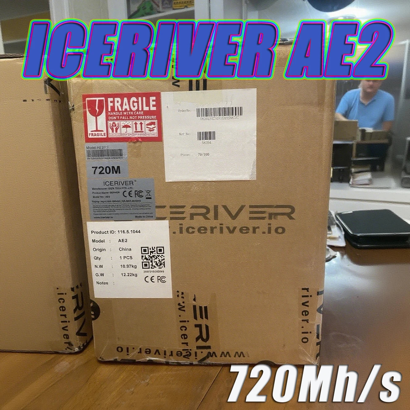 ICERIVER AE2 1300W ALEO Miner 720MH/S Crypto Machine 100-240V AC Asic Miner zkSNARK Algorithm
