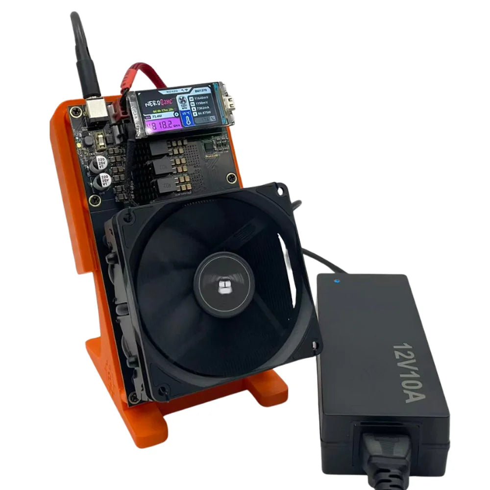 Latest Style, 2 Fans, Bitcoin Miner New Bitaxe NerdQaxe++ 4.8TH/s 80W ASIC Miner BTC Miner Open-Source Home Bitcoin Miner