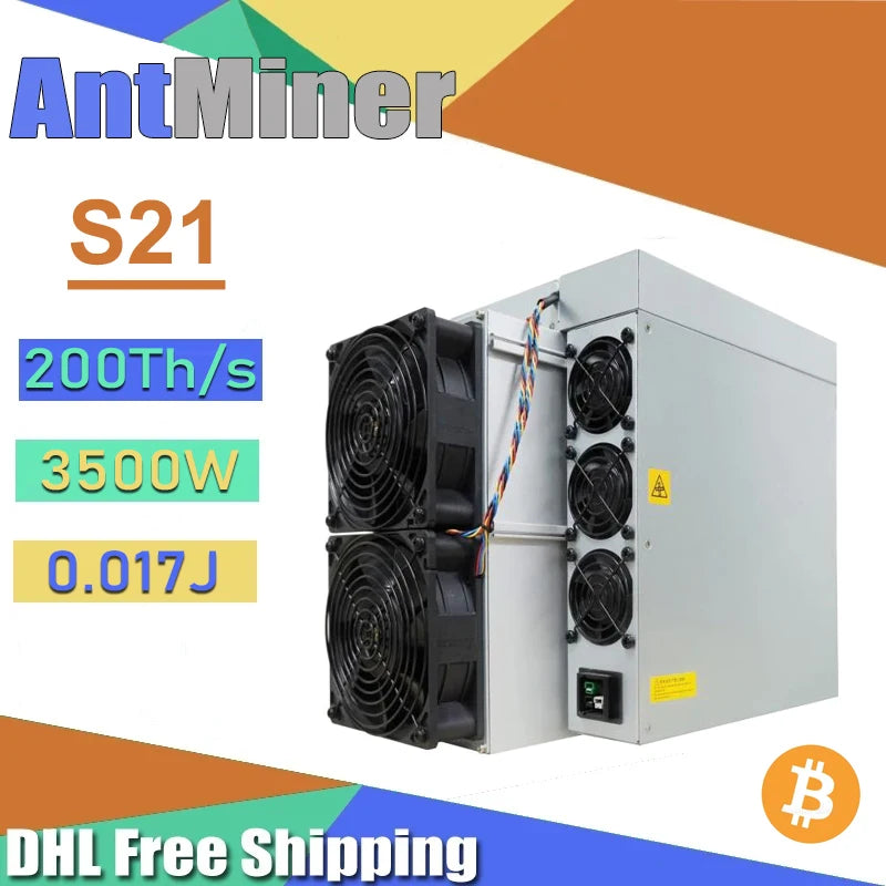 Brand New Antminer Bitcoin Miner S21 200T 3500W Asic Miner  SHA-256 Free Shipping Bitmain Bitcoin Mining Machine Miners