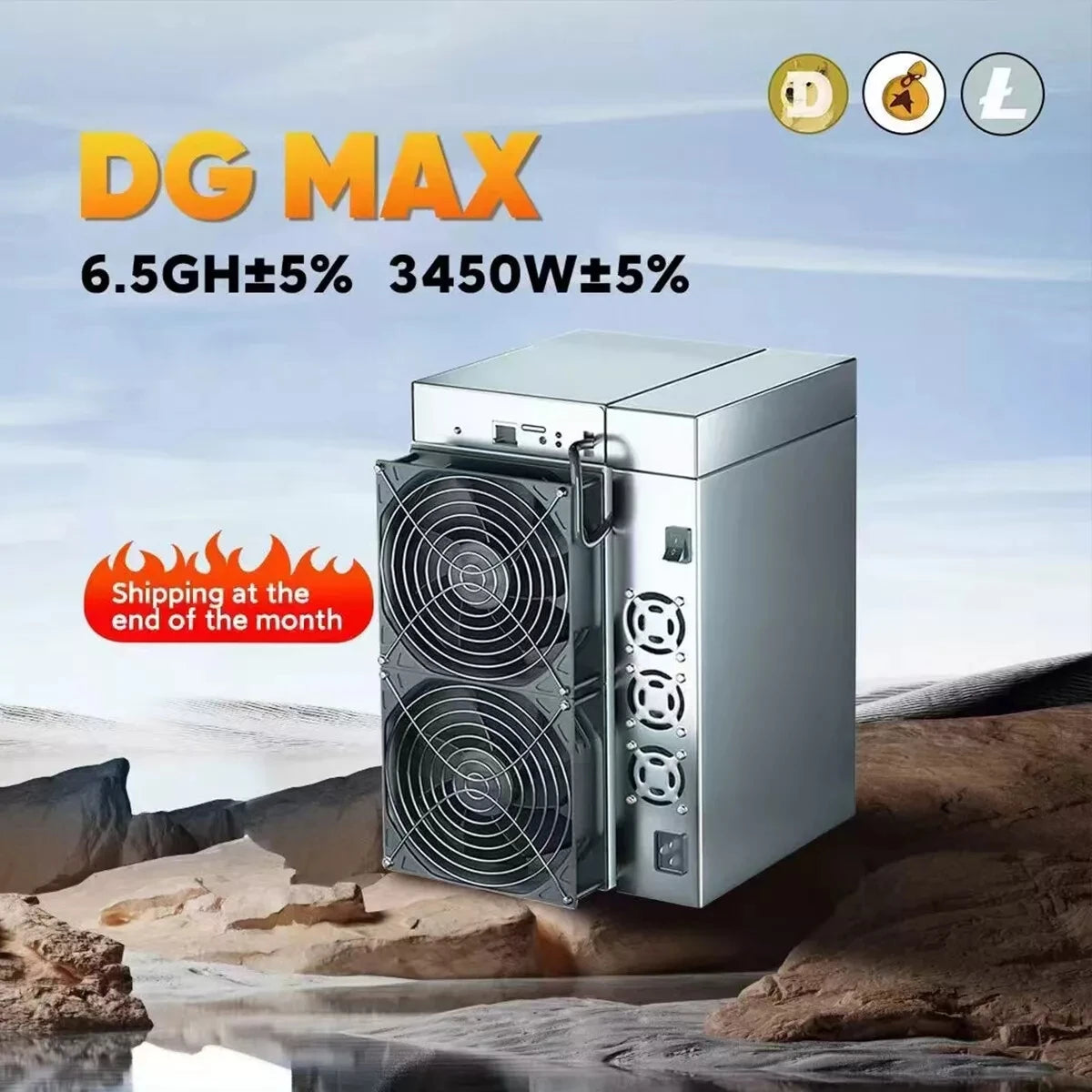 Goldshell DG MAX LTC BEL&Doge Coin Miner 6.5GH/S 3500W Home Miner Can Be Used To Mine Three Currencies at The Same Time
