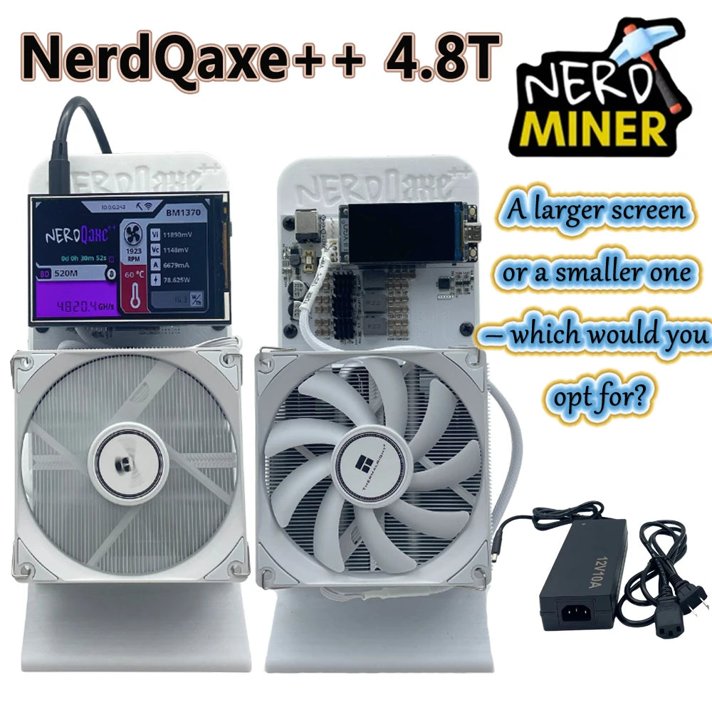 2025 New Bitaxe NerdQaxe++ 4.8Th/s A Larger Screen Bitcoin Miner Low power Consumption Silent Home Solo BTC Miner