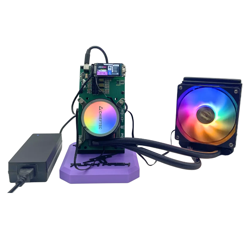 Bitaxe NerdQaxe++ Hydro Cooling ASIC Miner – 4.8TH/s NerdQAxe+ + Water Cooling With All kinds of Plug NerdQAxe