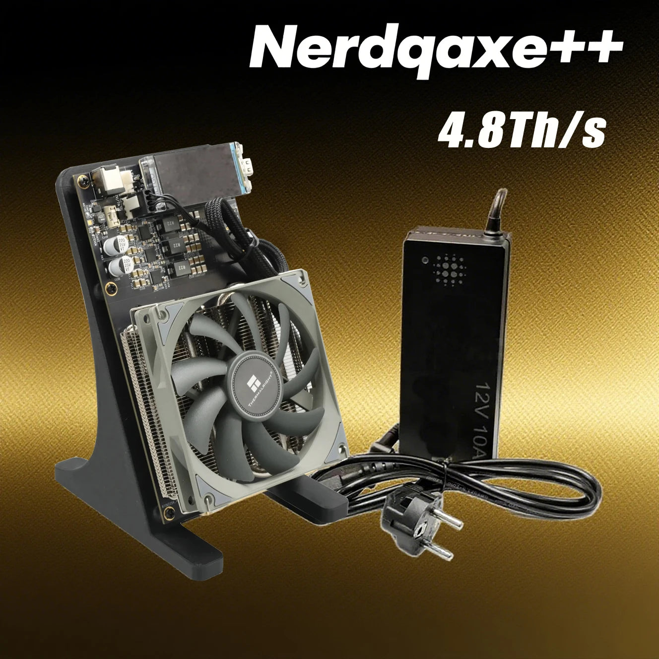 New-selling Bitcoin Miner BTC BCH BSV DGB NerdQaxe 4.8TH/s 75W Solo Miner BTC SHA-256 Mining Machine with 120W PSU Nerdqaxe++