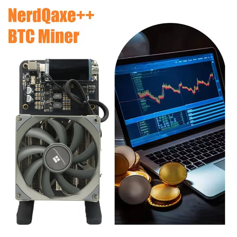 Bitaxe NerdQaxe++ 4.8TH/s 68w Bitcoins Miner 4 PCS BM1370 Asic Chip Solo BTC miner With power supply